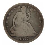 1877 Seated Liberty Silver Half Dollar