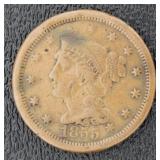 1855 Braided Hair Copper Large Cent