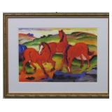 Red Horses Giclee By Marc Franz