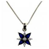 Gorgeous Sapphire & White Topaz Necklace