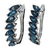 Genuine 9.00 ct London Blue Topaz Earrings