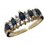10kt Gold Natural Sapphire & Diamond Ring