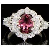 14kt Gold 2.32 ct Pink Tourmaline & Diamond Ring