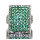Genuine 2.38 ct Emerald Waterfall Ring