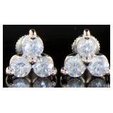 14kt Gold Brilliant 2.00 ct Diamond Stud Earrings