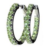 Natural 3.25 ct Peridot Hoop Earrings