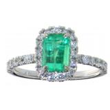 14kt Gold 1.51ct Emerald & Diamond Ring