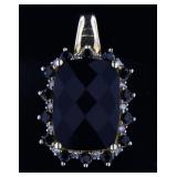10kt Gold 15.20 ct Onyx & Diamond Pendant