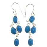 Natural 9.00 ct Turquoise Dangle Earrings