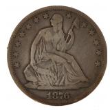 1876 Seated Liberty Silver Half Dollar