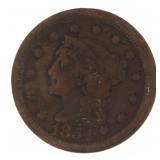 1854 Braided Hair Copper Large Cent
