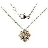 14kt Rose & White Gold 1/2 ct Diamond Necklace