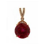 10kt Rose Gold 3.20 ct Ruby Pendant