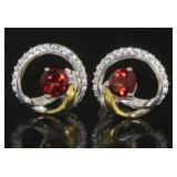 Beautiful Natural Garnet Stud Earrings