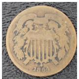 1864 Copper Two Cent Piece *Civil War