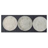1865-66-67 Liberty Three Cent Nickel