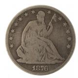 1876 Seated Liberty Silver Half Dollar