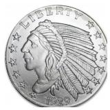 1/4 troy ounce: 1929 Silver Round Incuse Indian