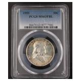 1955 - PCGS MS63 FBL Franklin Silver Dollar