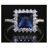 Princess Cut 3.85 ct Sapphire Designer Ring