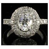 Gorgeous Oval 2.10 ct White Topaz Designer Ring