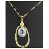 Genuine Blue Topaz & Diamond Accent Pendant