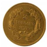 1855 Indian Princess $3.00 Gold Coin *KEY