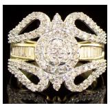 10kt Gold Brilliant 1.50 ct Diamond Cocktail Ring