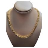 14kt Gold 16" Italian 5 mm Wheat Link Necklace