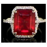 14kt Gold 8.53 Ruby & Diamond Ring