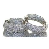 10kt Gold 2.00 ct Inside Out Diamond Hoop Earrings