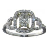 14kt Gold 1.36 ct Cushion Cut Diamond Ring
