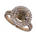 14kt Rose Gold 1.59 Fancy Brown Diamond Ring
