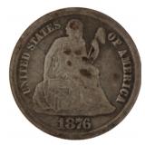 1876 Carson CIty Seated Liberty Silver Dime