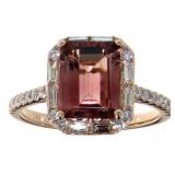 14 Kt Gold 2.60 ct Tourmaline & Diamond Ring