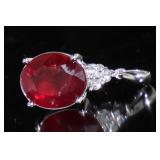 14kt Gold 7.07 ct Ruby & Diamond Pendant