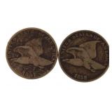 1857 & 1858 Flying Eagle Copper Cents