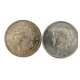 One Ounce: Morgan & Peace Dollar Silver Coin