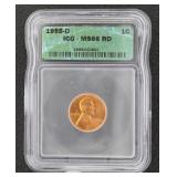 1955 D - MS66 RD Lincoln Penny