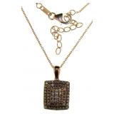 Rose Gold 1.00 ct Chocolate Diamond Necklace