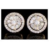 10kt Gold 1.00 ct Round Brilliant Diamond Earrings