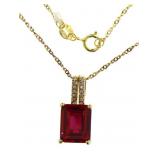 Radiant Cut Ruby & Diamond Necklace