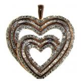 Rose Gold 1.50 ct Double Heart Diamond Pendant