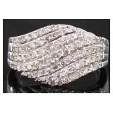 10kt Gold Brilliant 1.02 ct Diamond Wave Ring