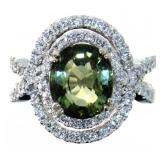 14kt Gold 4.29 ct Tourmaline & Diamond Ring