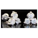 14kt Gold Brilliant 2.00 ct Diamond Stud Earrings