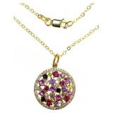 Beautiful Pink, Blue, & White Topaz Necklace