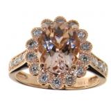 14kt Gold 2.86 ct Morganite & Diamond Ring