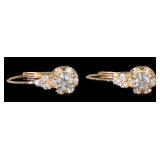14kt Gold Brilliant 1/2 ct Diamond Hoop Earrings