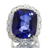 14kt Gold 39.54 ct Sapphire & Diamond Ring